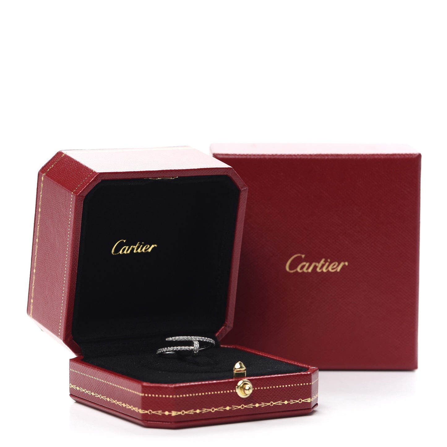 18K White Gold Diamond Juste Un Clou Paved Ring 57 8