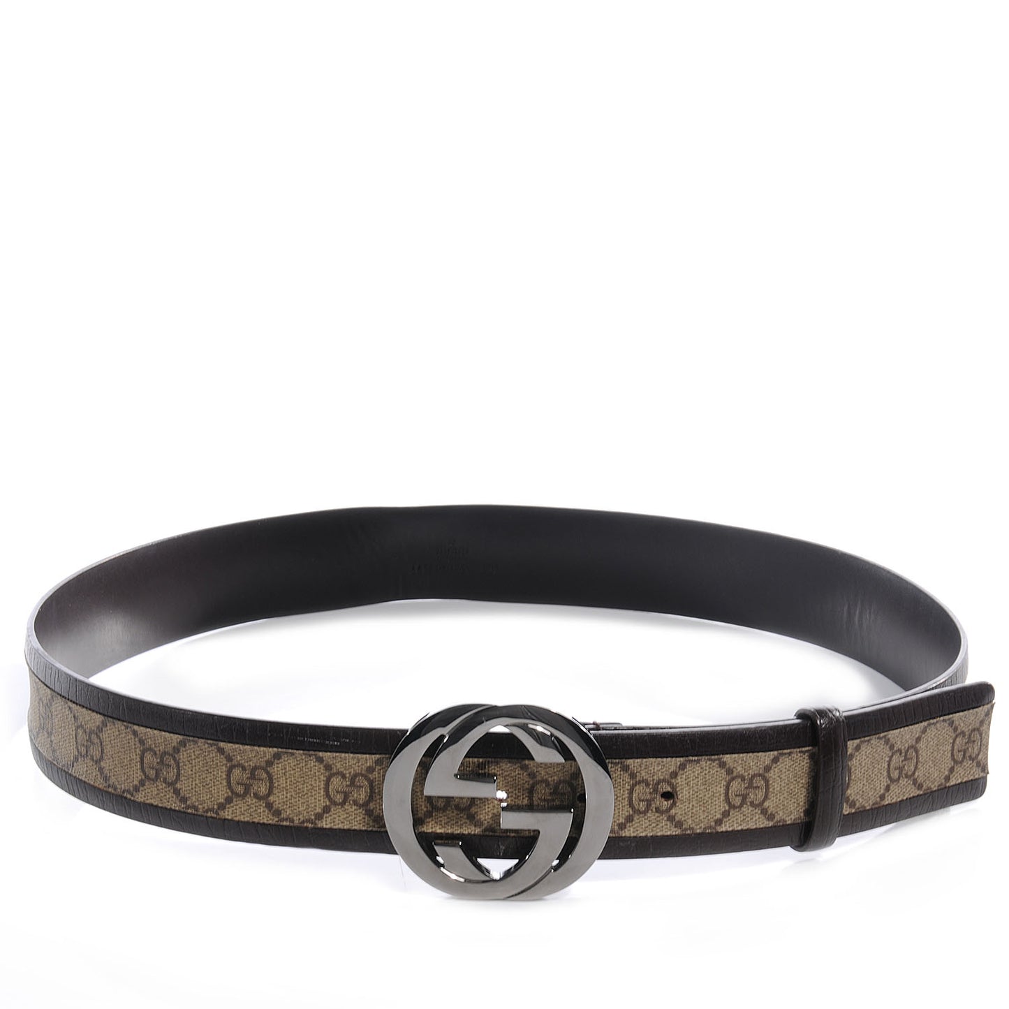 GG Supreme Monogram Niagara Lux Calfskin Interlocking G 40mm Belt 95 38 Beige Ebony Cocoa