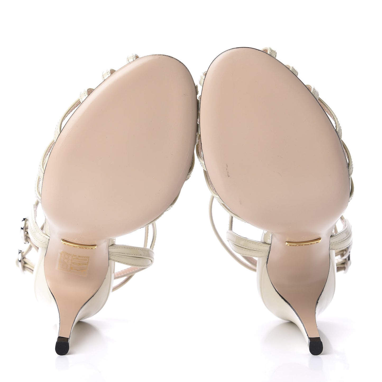 Vernice Crystal Sandals 37 Vintage White