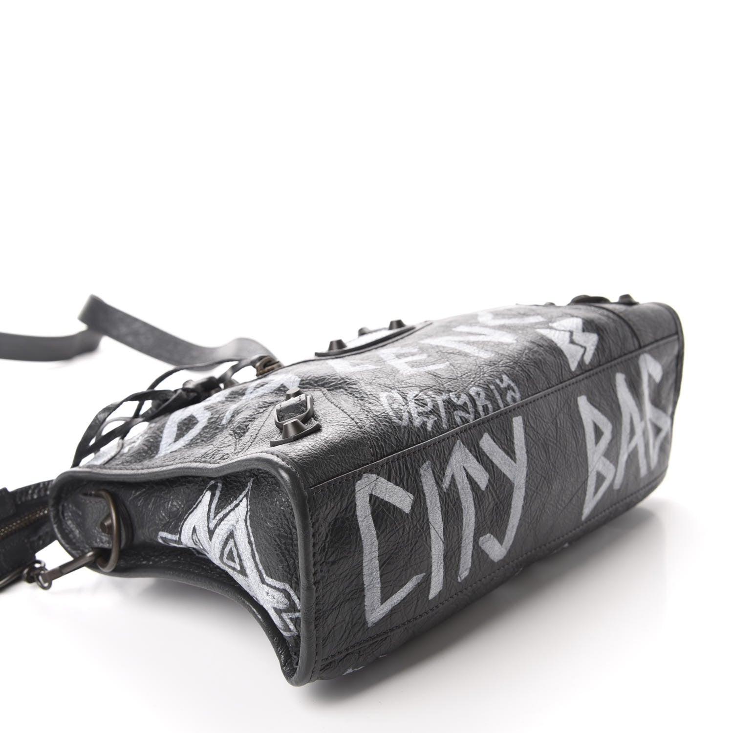 Balenciaga Agneau Arena Graffiti All Over Classic Hardware S City Gris Fossile White 4 of 10