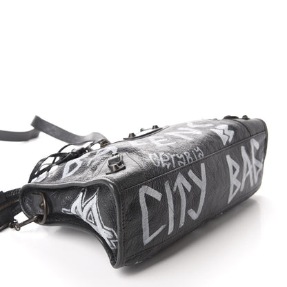 Balenciaga Agneau Arena Graffiti All Over Classic Hardware S City Gris Fossile White 4 of 10