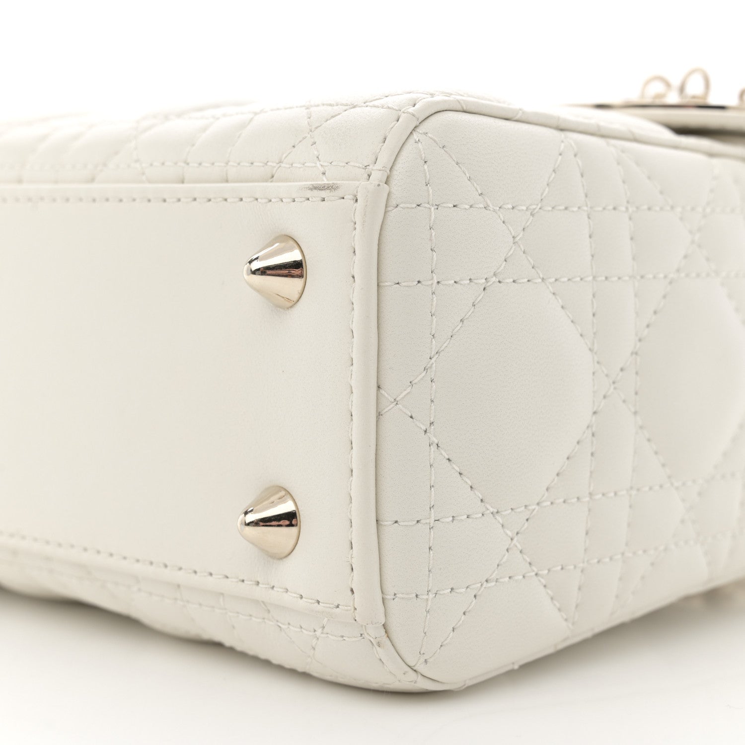 Christian Dior Lambskin Cannage Small My ABCDior Lady Dior White 10 of 14