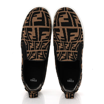 Fendi X SARA COLEMAN Canvas FF Vertigo Embroidered Womens Rise Slip On Sneakers 41 Tobacco Black 2 of 11