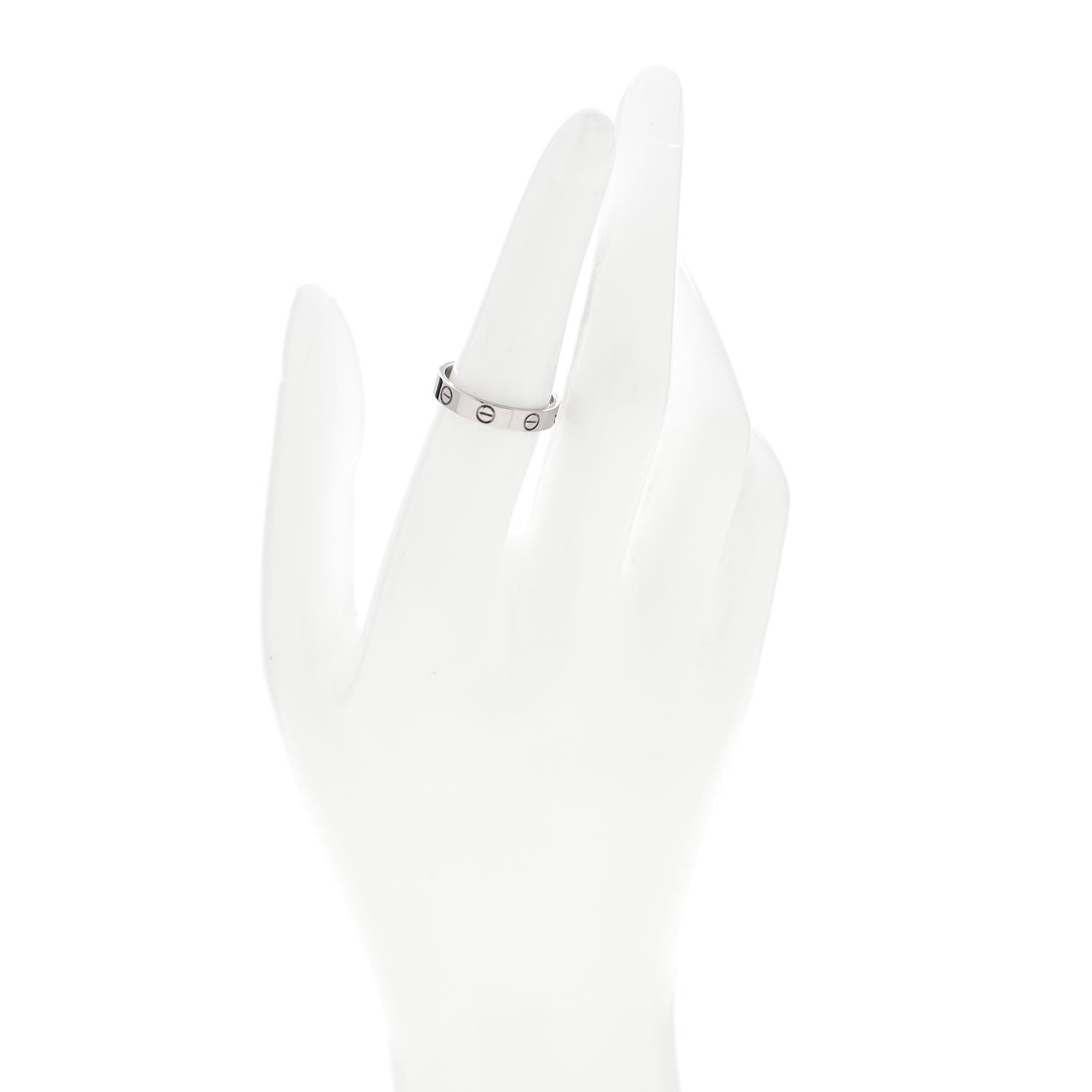 Cartier 18K White Gold 3.5mm LOVE Wedding Band Ring 54 6.75 2 of 4
