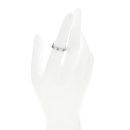 Cartier 18K White Gold 3.5mm LOVE Wedding Band Ring 54 6.75 2 of 4