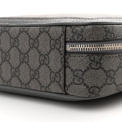 Gucci GG Supreme Monogram Textured Dollar Calfskin Small Ophidia Top Handle Shoulder Grey Black Graphite Grey 9 of 9