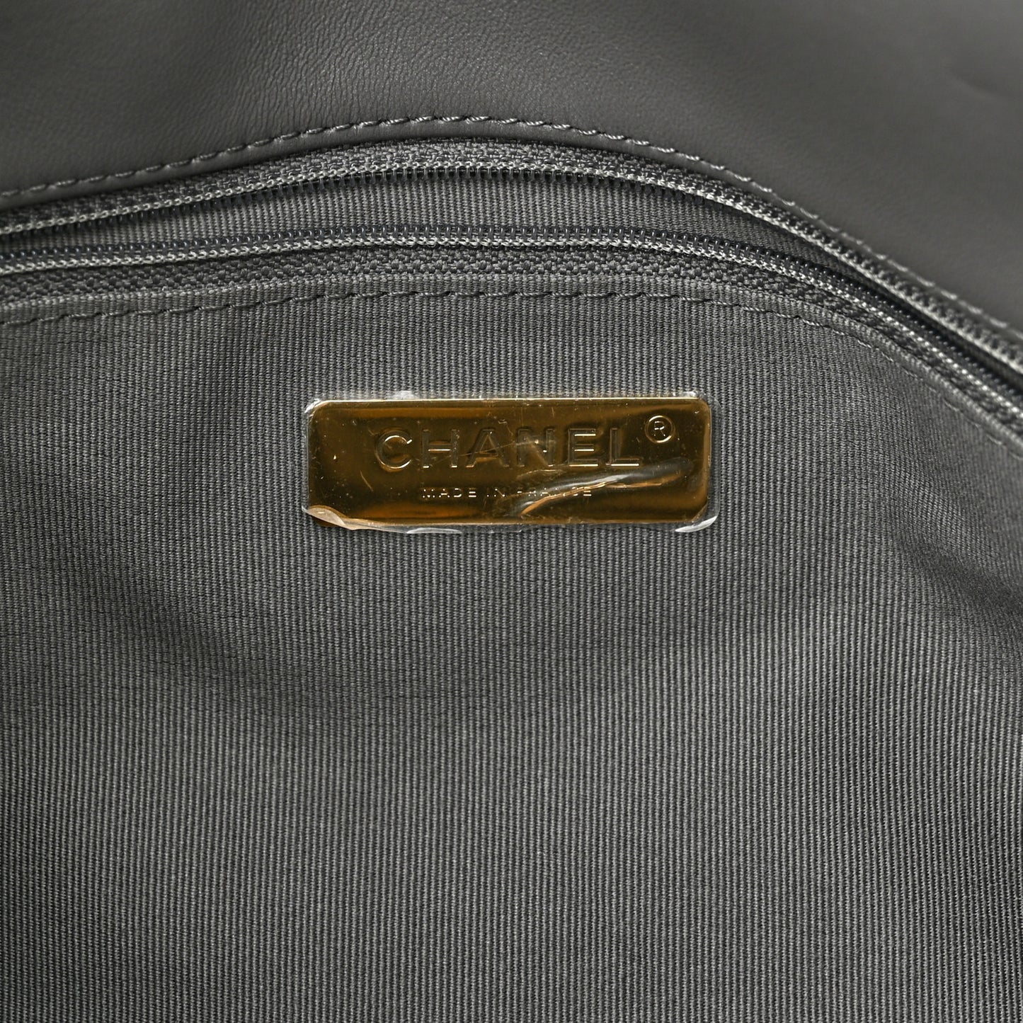 Lambskin Quilted Large Chanel 19 Flap Dark Grey