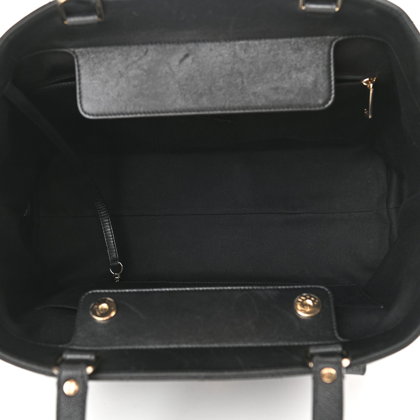 Sheepskin Caviar Quilted Large Shopping Tote Black