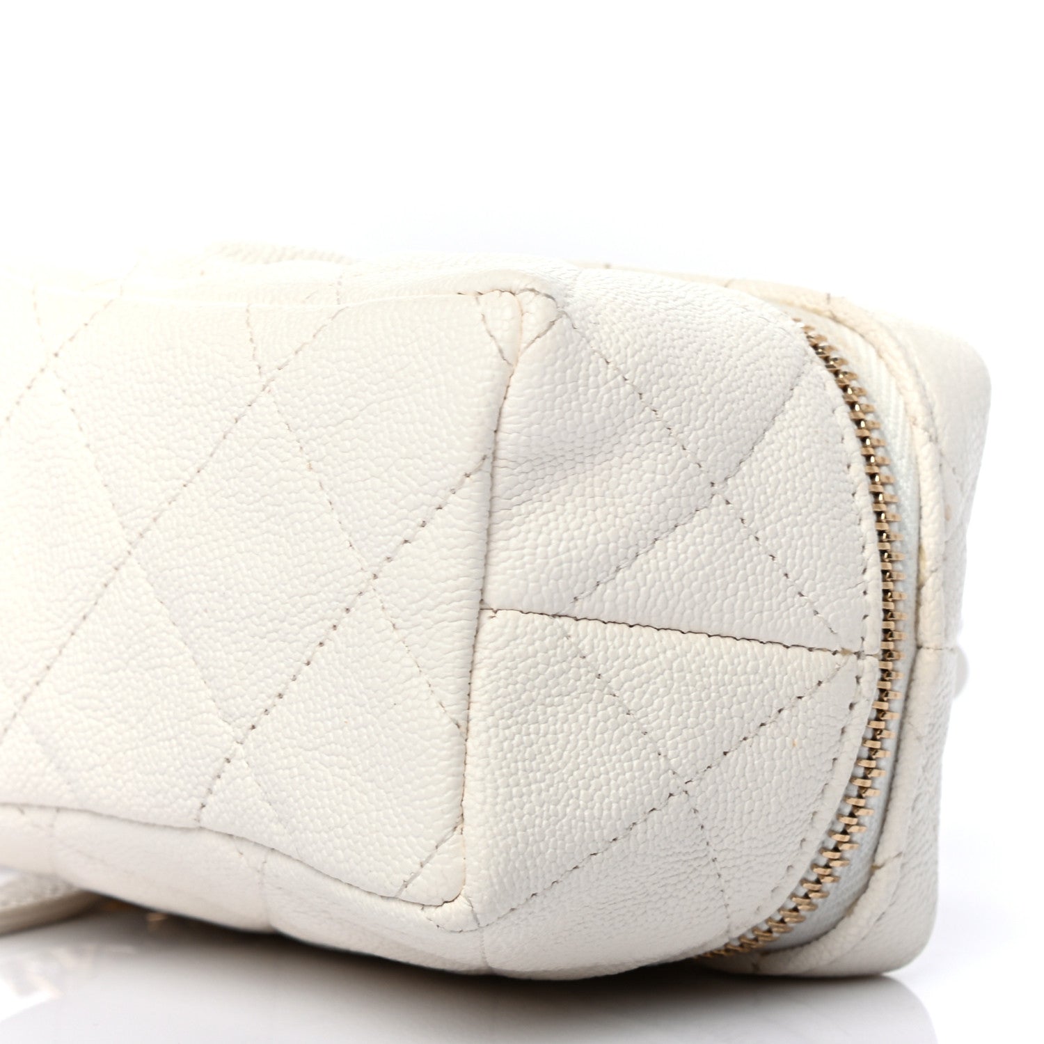 Chanel Caviar Quilted Mini Top Handle Vanity With Chain White 8 of 9