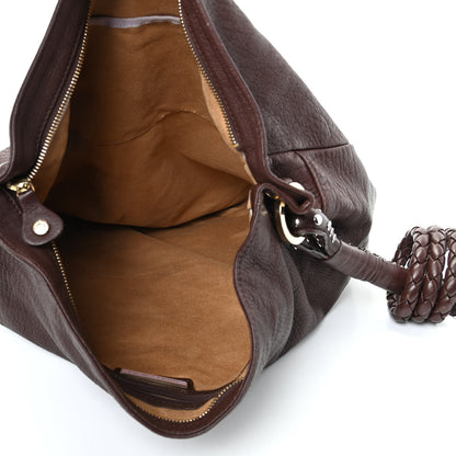 Jimmy Choo Grainy Calfskin Studded Large Sky Hobo Brown 5 of 8