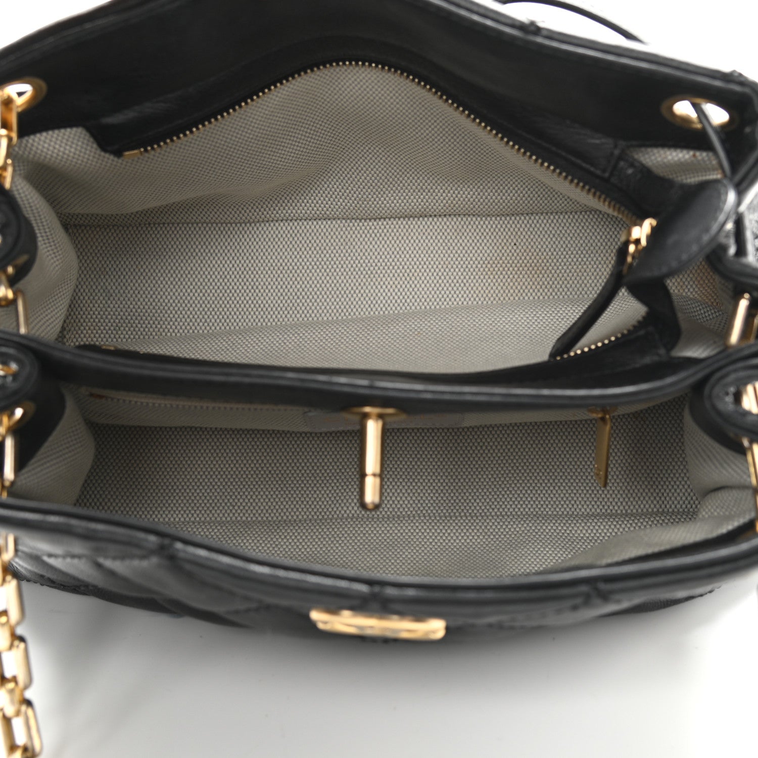 Chanel Calfskin Stitched Small Retro Chain Tote Black 5 of 9