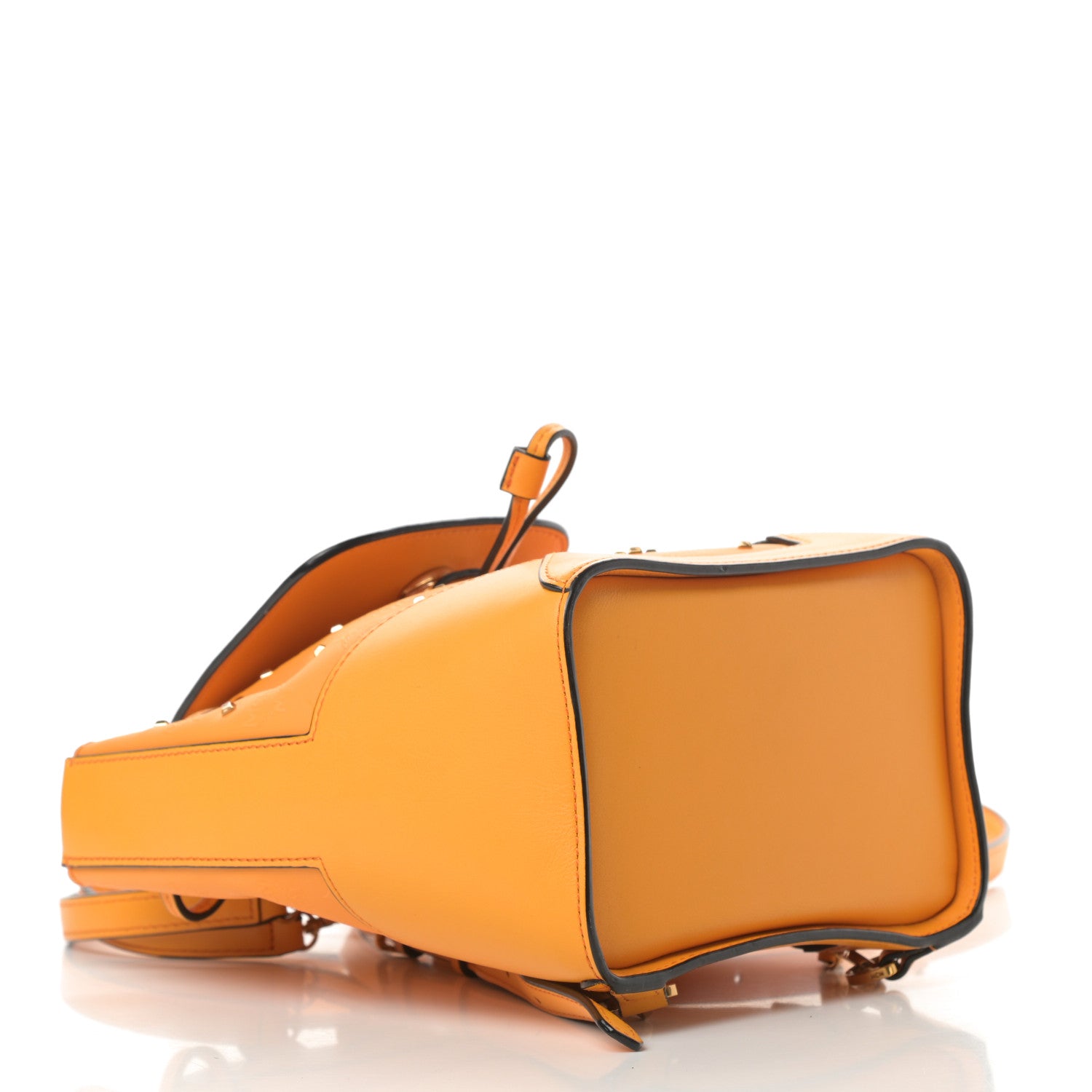 MCM Coated Canvas Monogram Studded Mini Claudia Backpack Orange 4 of 12