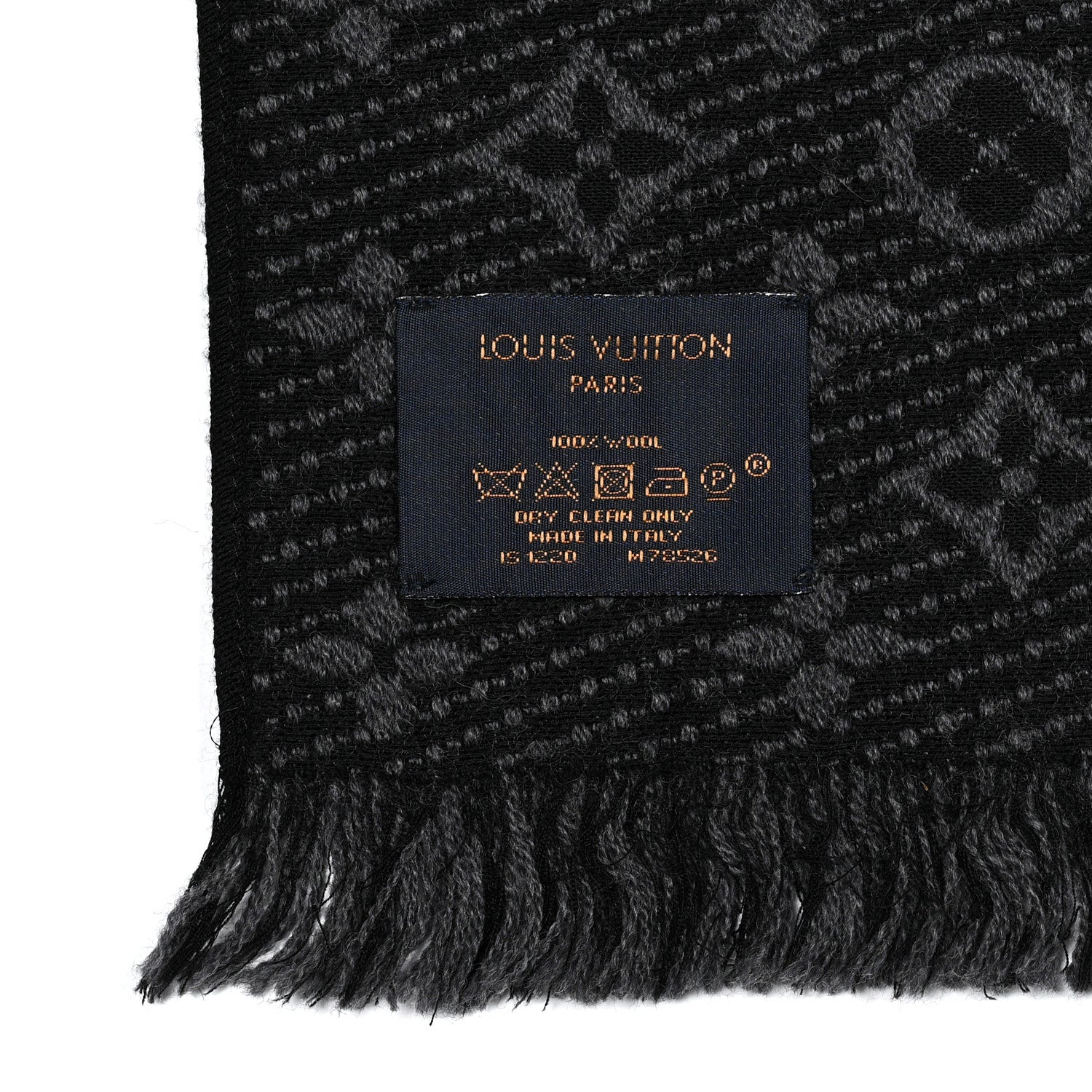 Louis Vuitton Wool Monogram Classic Scarf Charcoal Grey 3 of 3