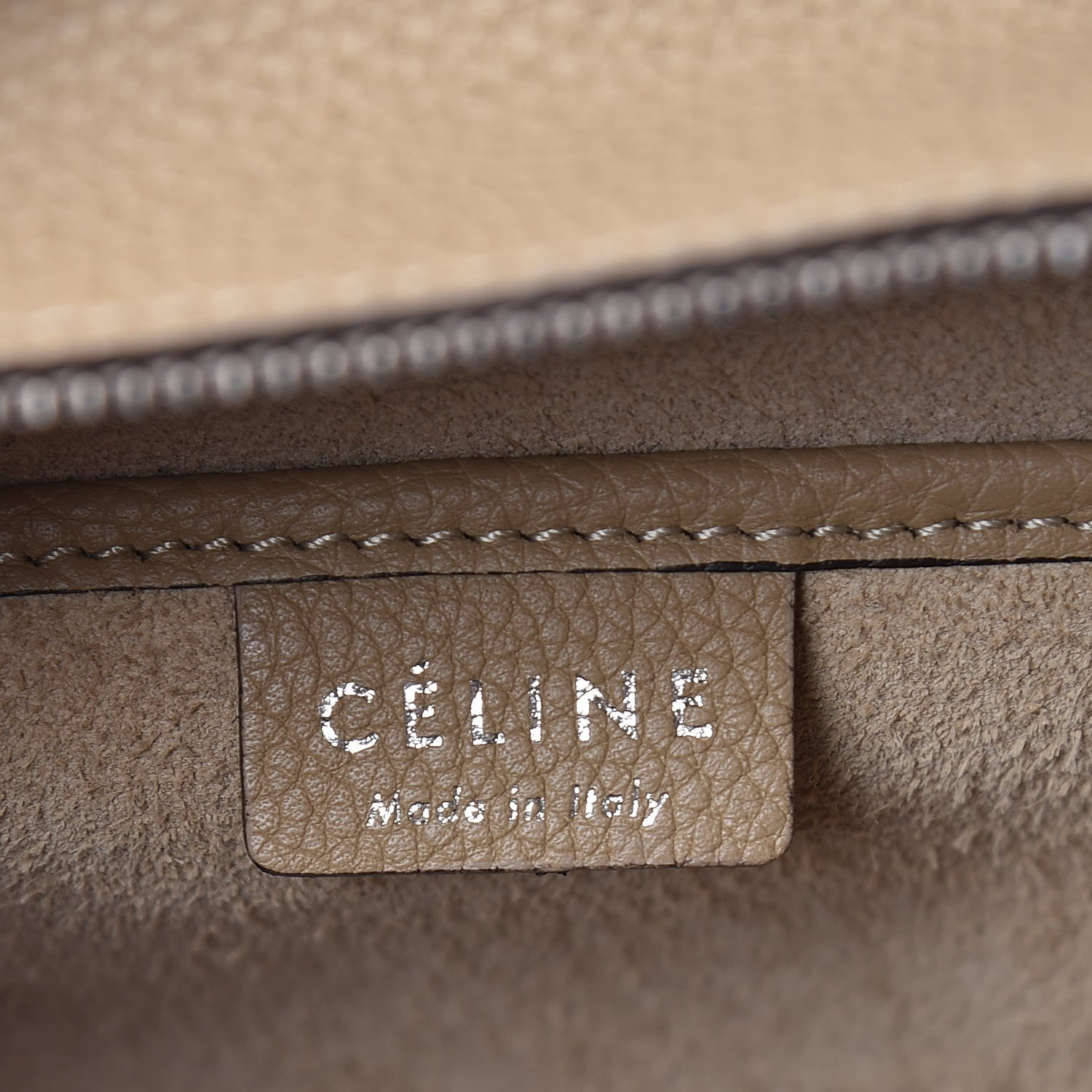 Celine Drummed Calfskin Nano Luggage Dune 6 of 9