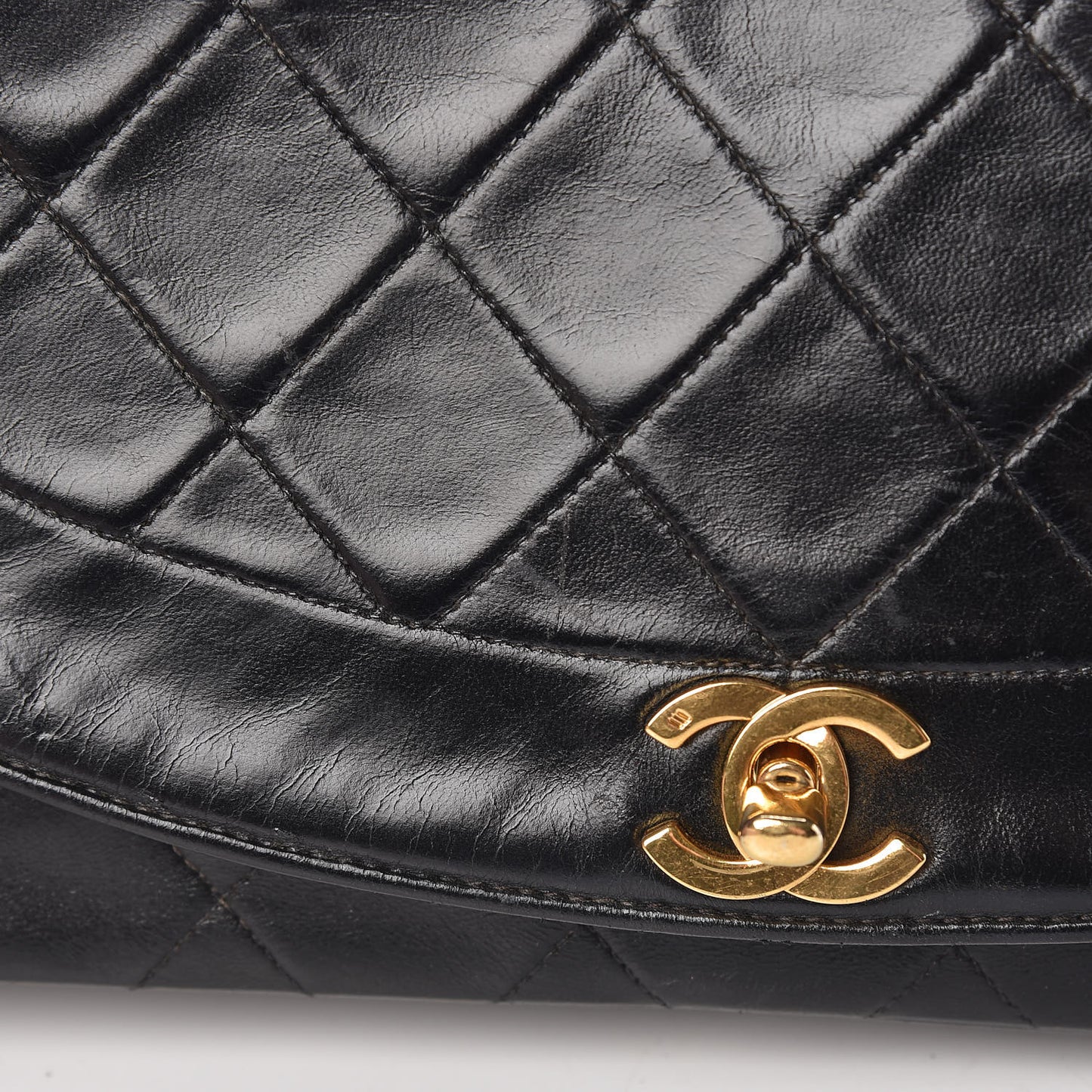 Lambskin Quilted Small Single Flap Black