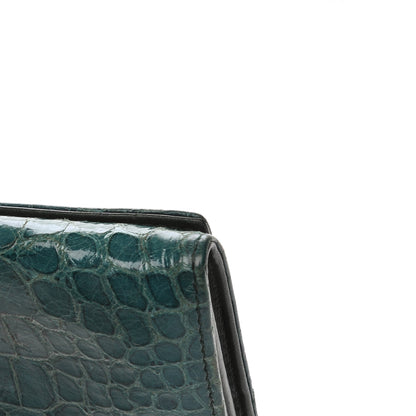 Miu Miu Patent Crocodile Embossed Continental Flap Wallet Green 10 of 10
