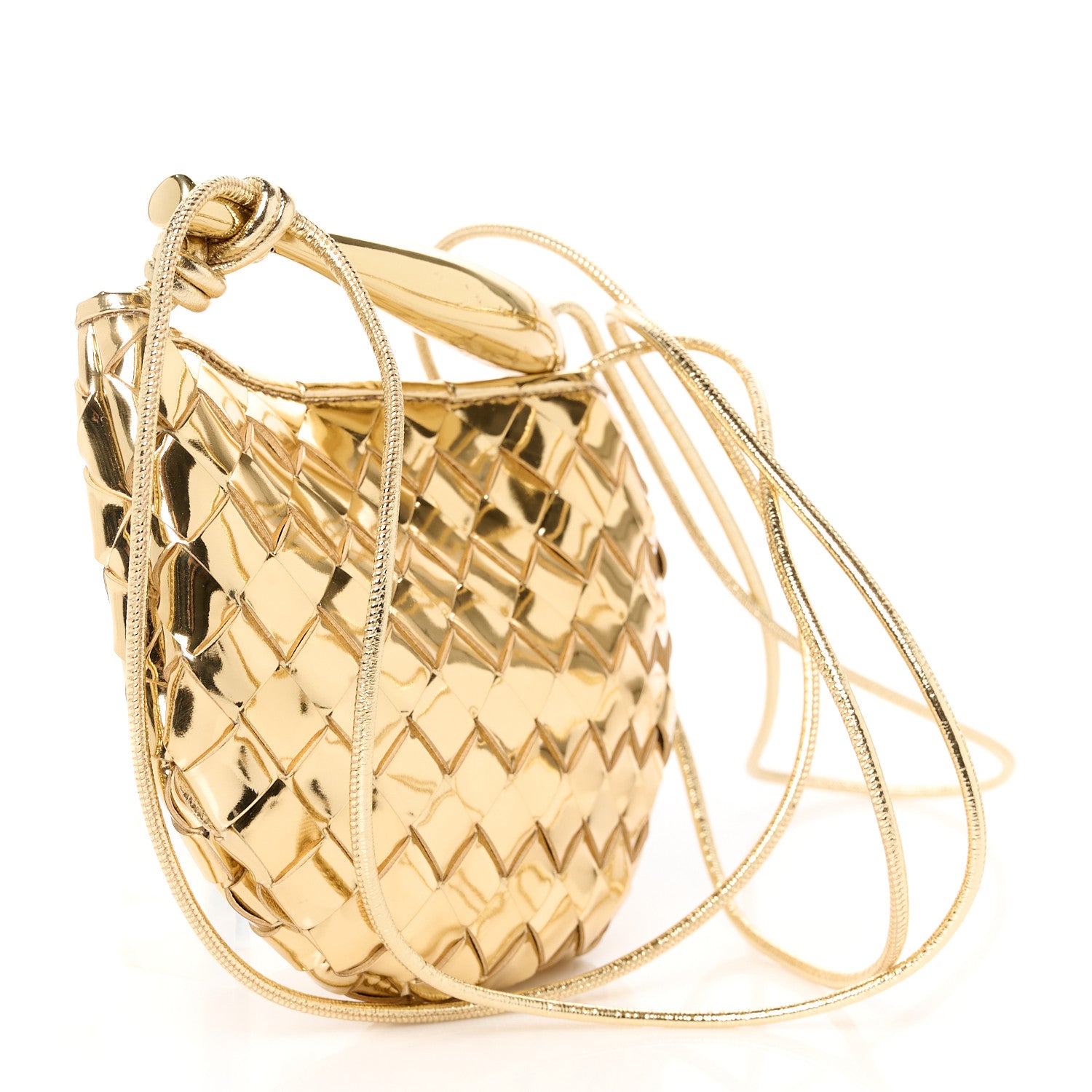 Bottega Veneta Mirror Laminated Nappa Intrecciato Mini Sardine Bag Gold 3 of 9