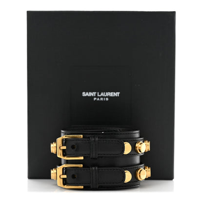 Saint Laurent Calfskin Boron Bracelet Black 10 of 10