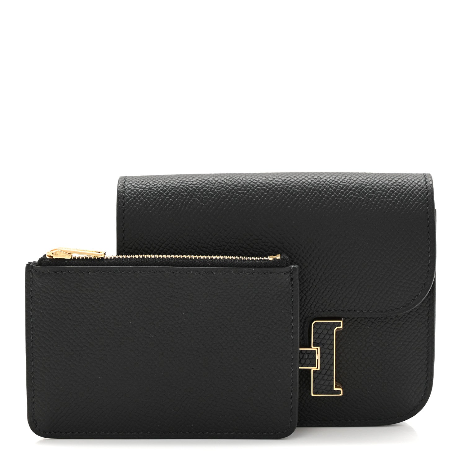 Hermes Epsom Lizard Constance Slim Wallet Black 3 of 9