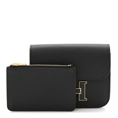 Hermes Epsom Lizard Constance Slim Wallet Black 3 of 9
