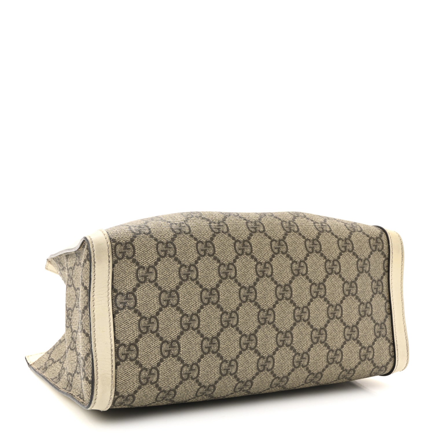 Gucci GG Supreme Monogram Moon Calfskin Small Padlock Tote Beige Ebony Mystic White 4 of 10