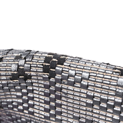 Fendi Metallic Lambskin Woven Baguette Grey 10 of 14