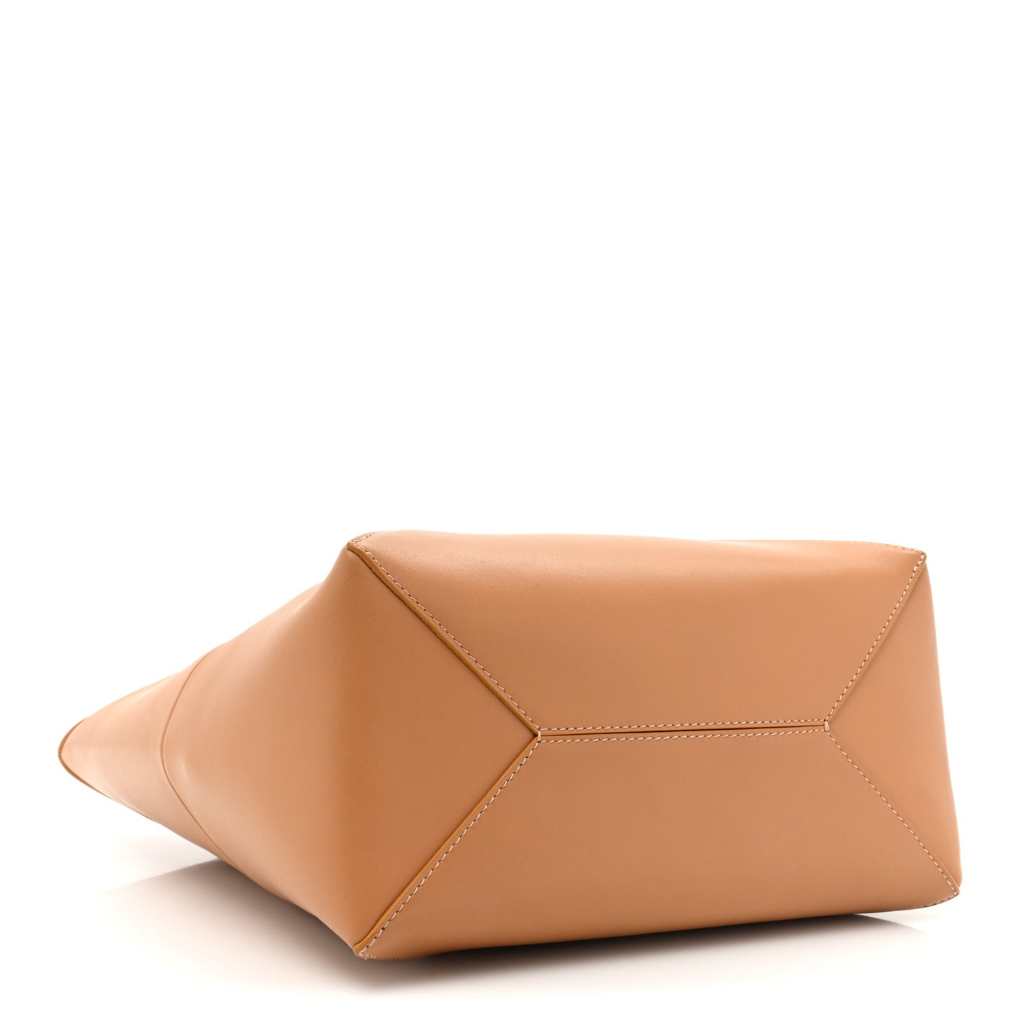Shiny Calfskin Medium Puzzle Fold Tote Warm Desert