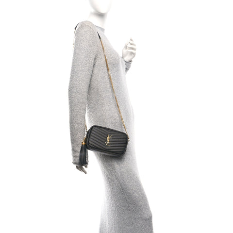 Grain De Poudre Matelasse Monogram Mini Lou Camera Bag Black