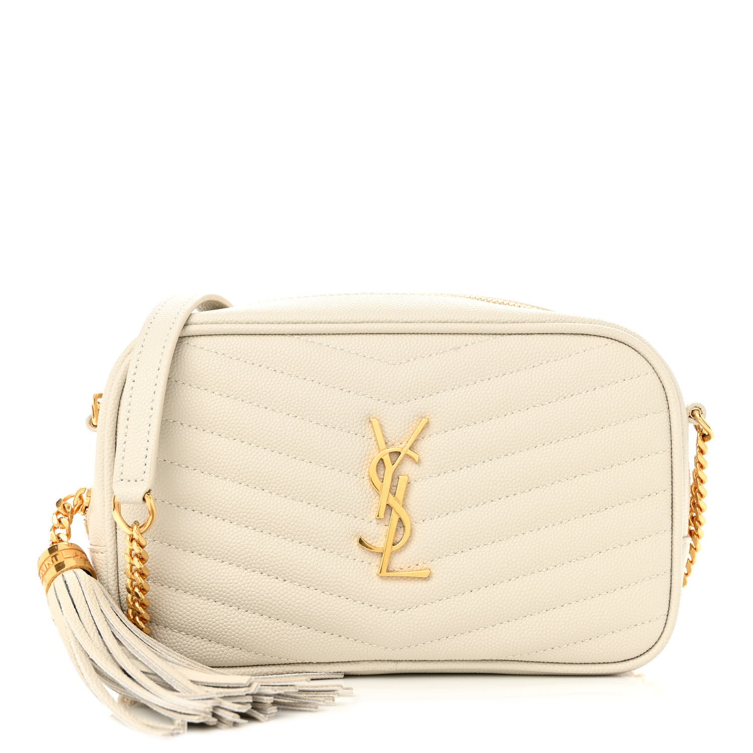 Saint Laurent Grain De Poudre Matelasse Monogram Mini Lou Camera Bag Crema Soft 1 of 9