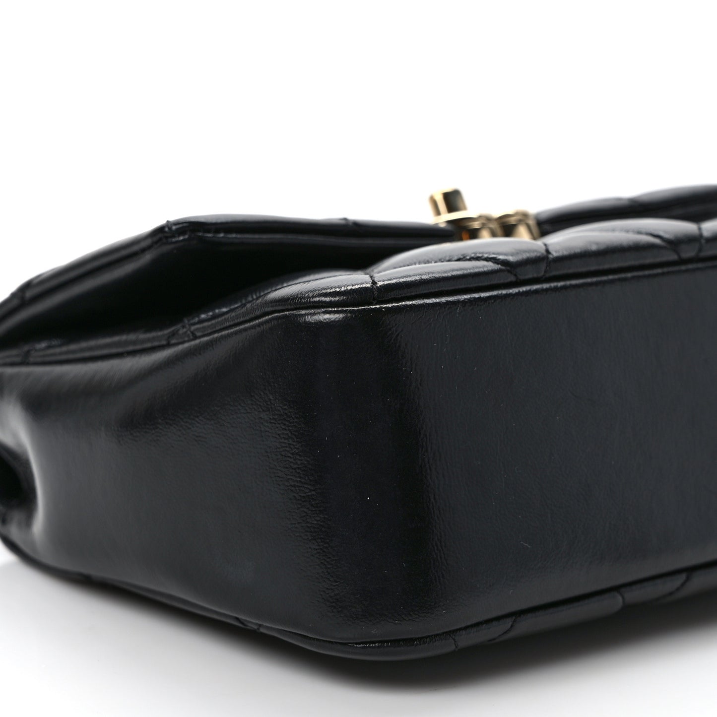 Shiny Lambskin Quilted Mini Coco Trip Flap Bag Black