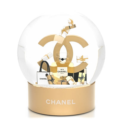 Chanel Glass CC Shopping Bag Snow Globe Gold 1 of 8