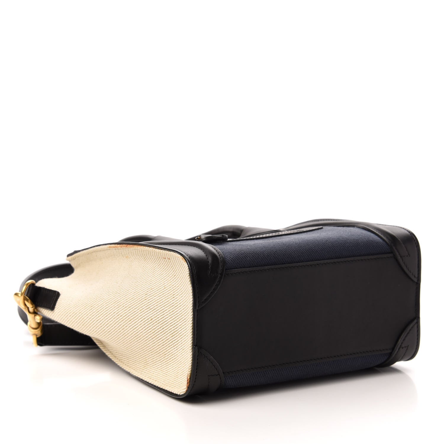 Celine Canvas Smooth Calfskin Nano Tri-Color Luggage Navy Blue 4 of 9