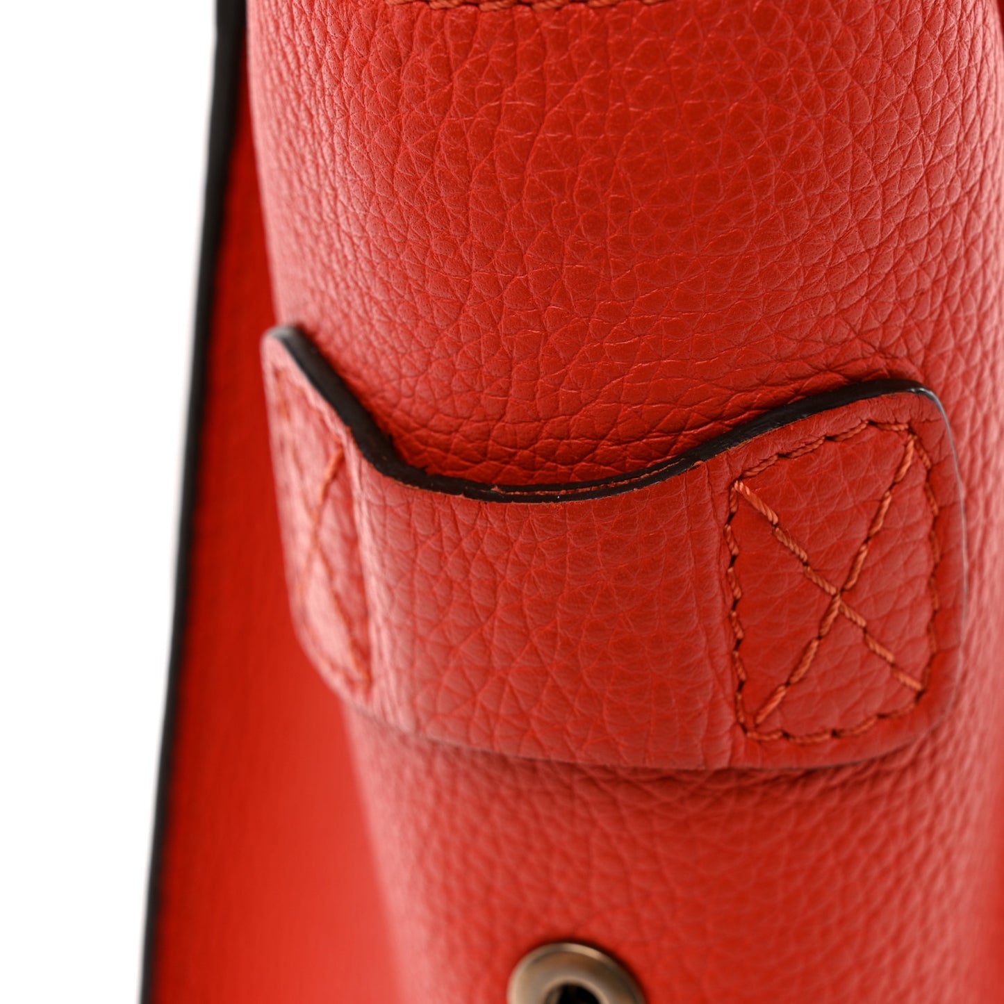 Pebbled Calfskin Micro Luggage Vermillion