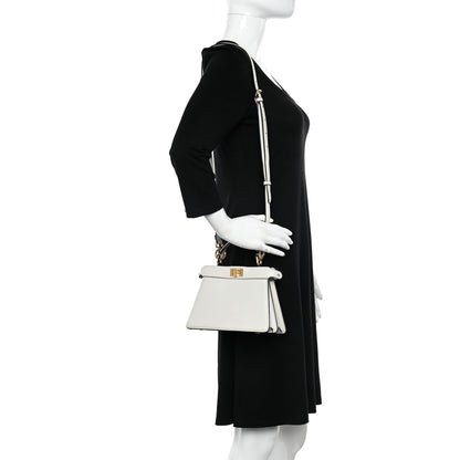 Fendi Shiny Nappa Petite Peekaboo I SEE U Satchel White 2 of 11