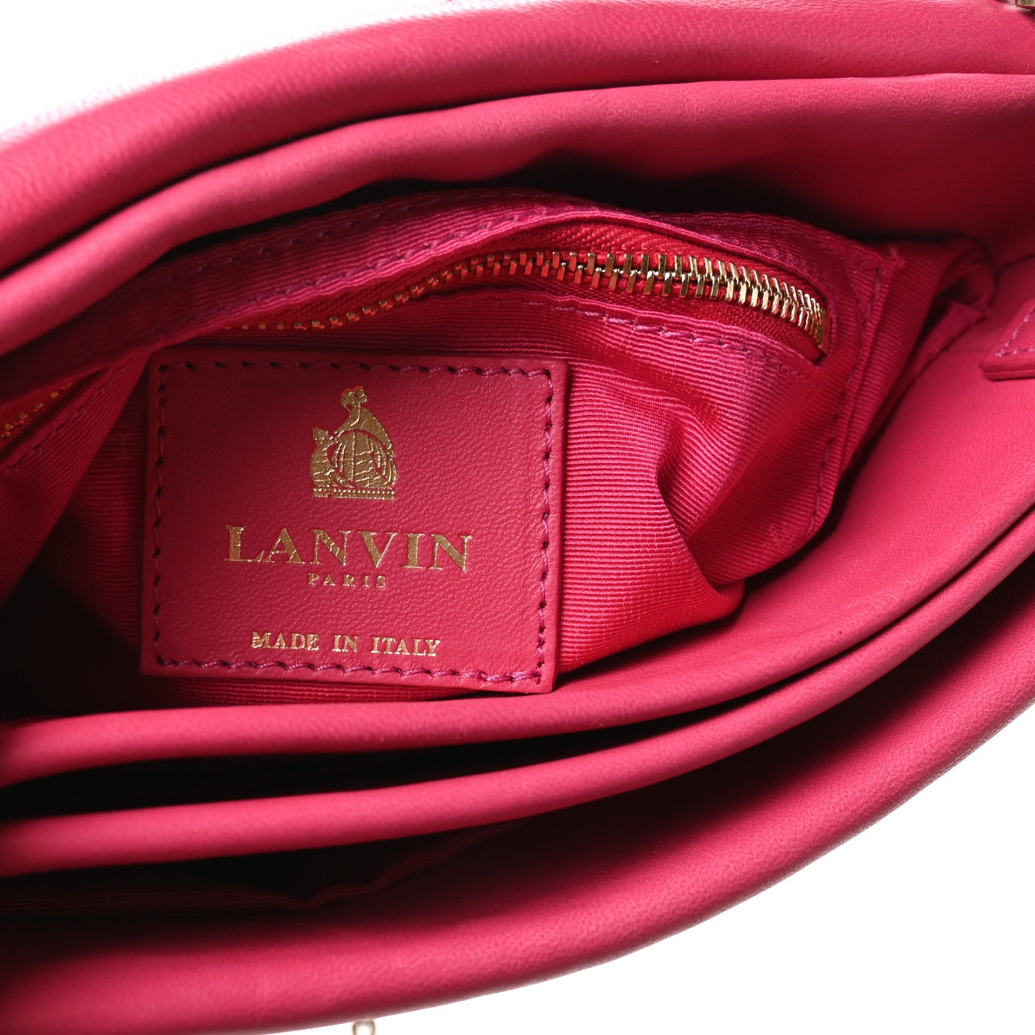 Lanvin Lambskin Quilted Mini Sugar Flap Shoulder Bag Fuchsia 6 of 10