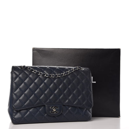 Chanel Caviar Quilted Maxi Single Flap Navy 16 of 16