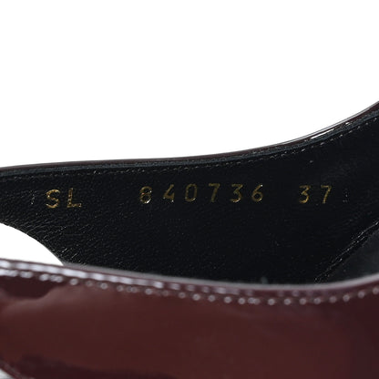 Saint Laurent Patent Vendome Slingback Pumps 37 Purple 9 of 10
