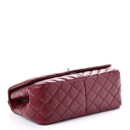 Chanel Lambskin Surpique Chevron Medium Single Flap Dark Red 5 of 10