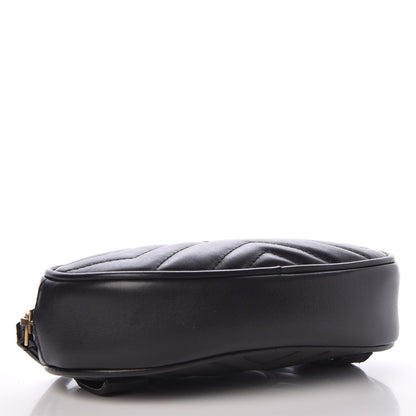 Gucci Calfskin Matelasse GG Marmont Belt Bag 75 30 Black 4 of 7