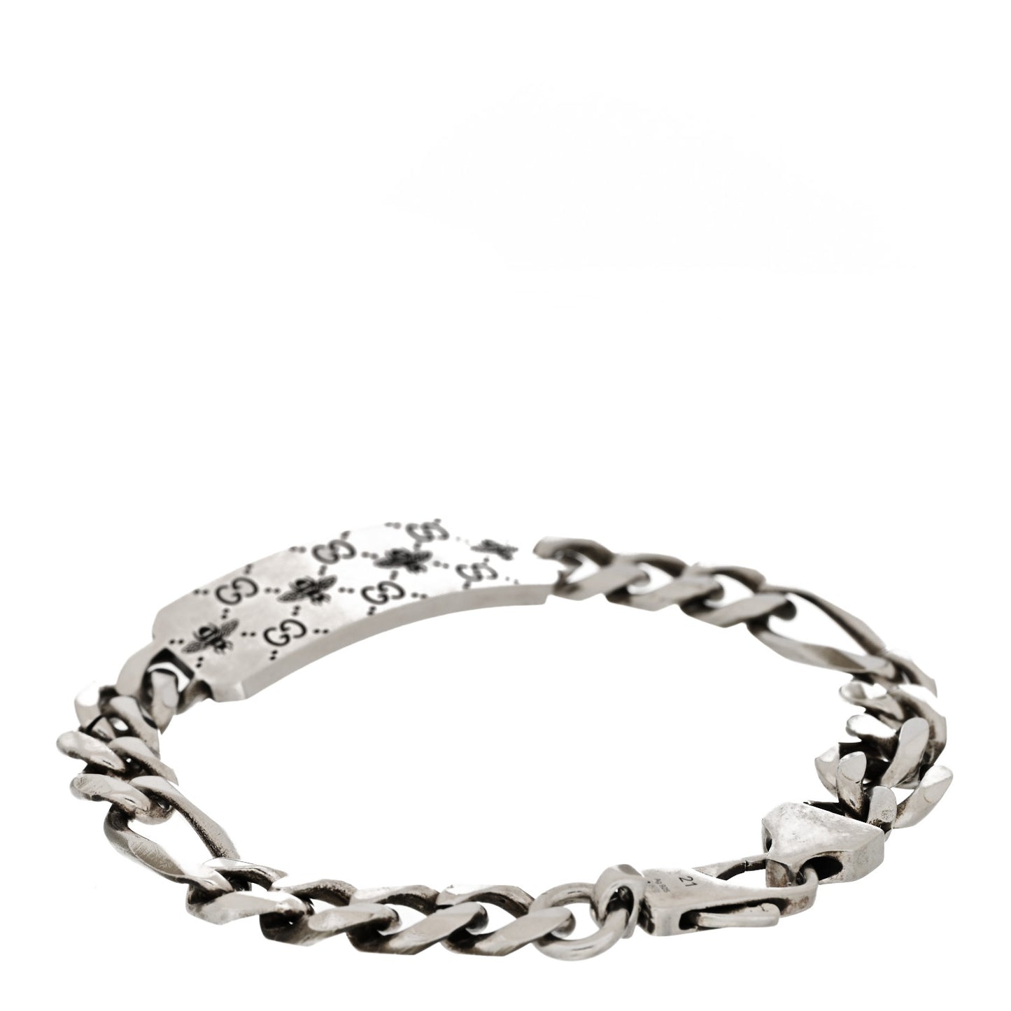 Sterling Silver GG Bee ID Chain Bracelet