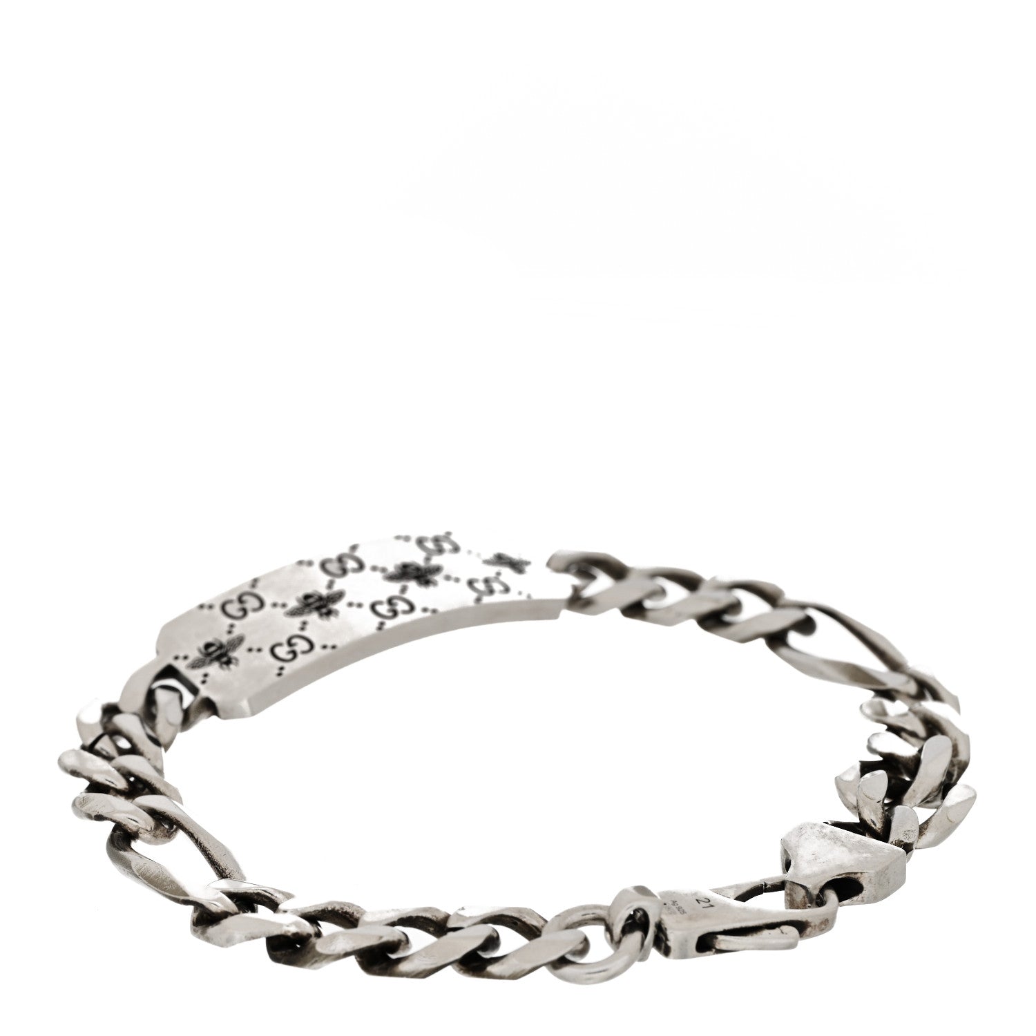 Gucci Sterling Silver GG Bee ID Chain Bracelet 2 of 6