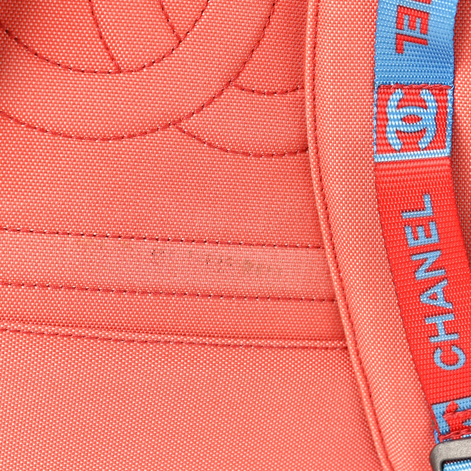 Chanel Nylon Sports Backpack Blue Orange 11 of 11