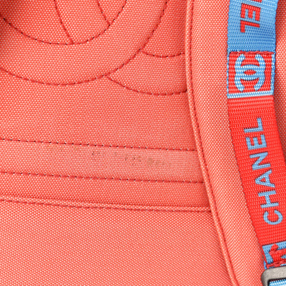 Chanel Nylon Sports Backpack Blue Orange 11 of 11
