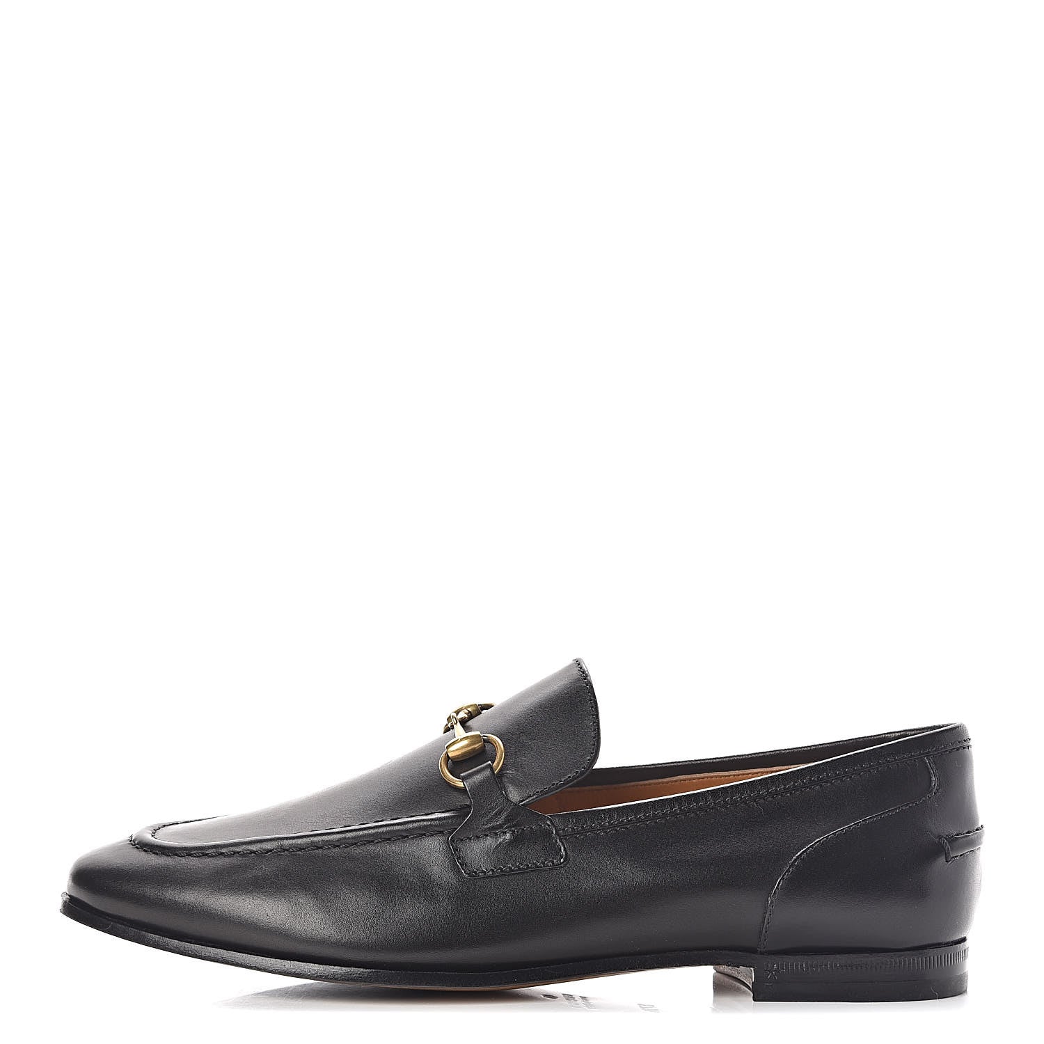 Gucci Calfskin Womens Jordaan Loafers 37.5 Black 1 of 9