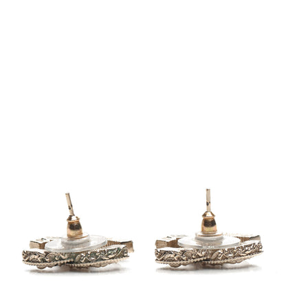 Chanel Enamel CC Baroque Earrings Black Gold 3 of 4