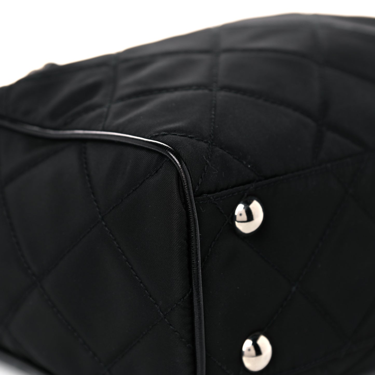 Nylon Tessuto Impuntu Quilted Shoulder Bag Black