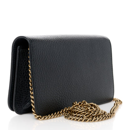 Gucci Dollar Calfskin Garden Mystic Cat Chain Wallet Black 3 of 9