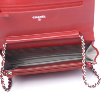 Chanel Caviar Timeless CC Wallet On Chain WOC Red 5 of 14