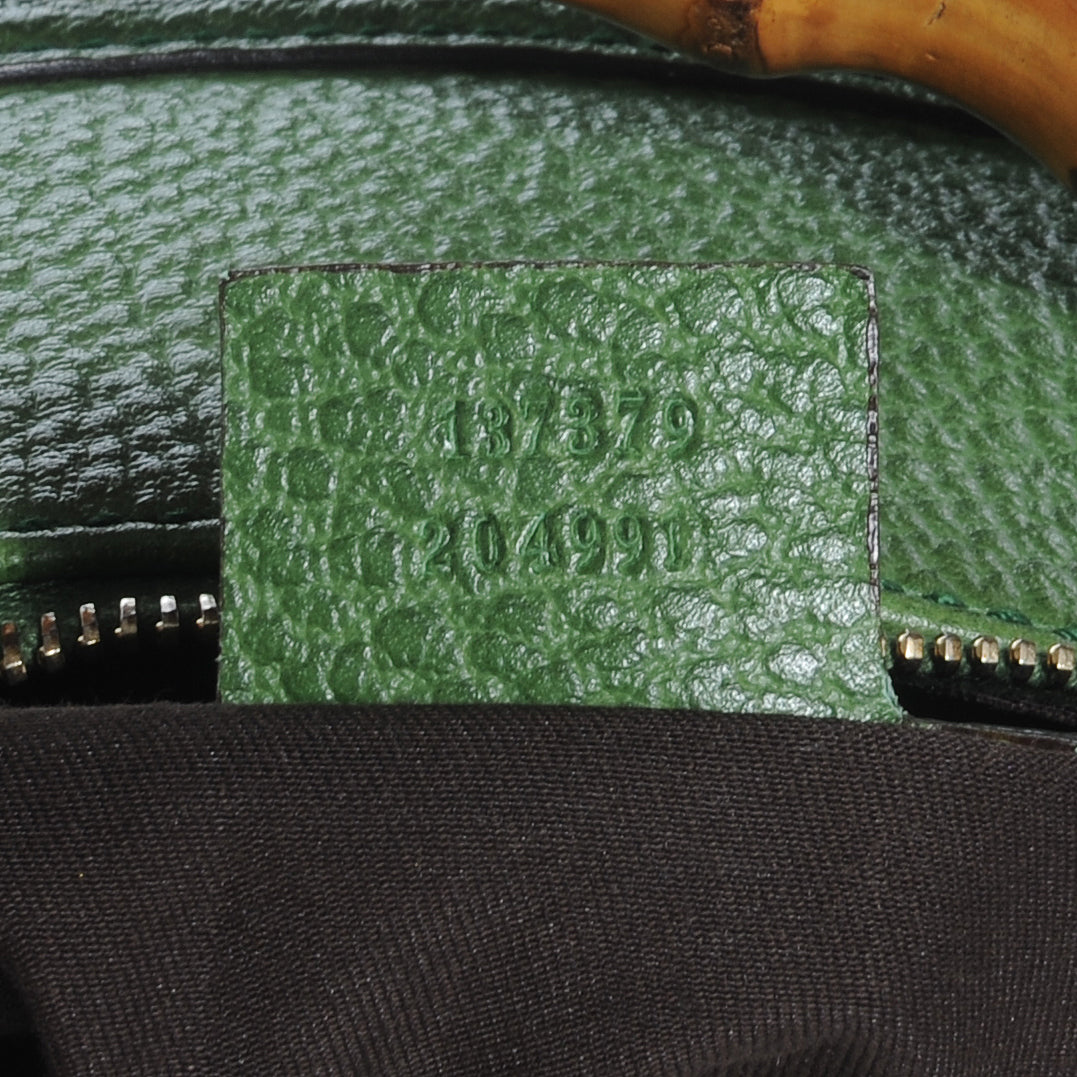 Gucci Leather Anita Bamboo Top Handle Bag Green 7 of 7