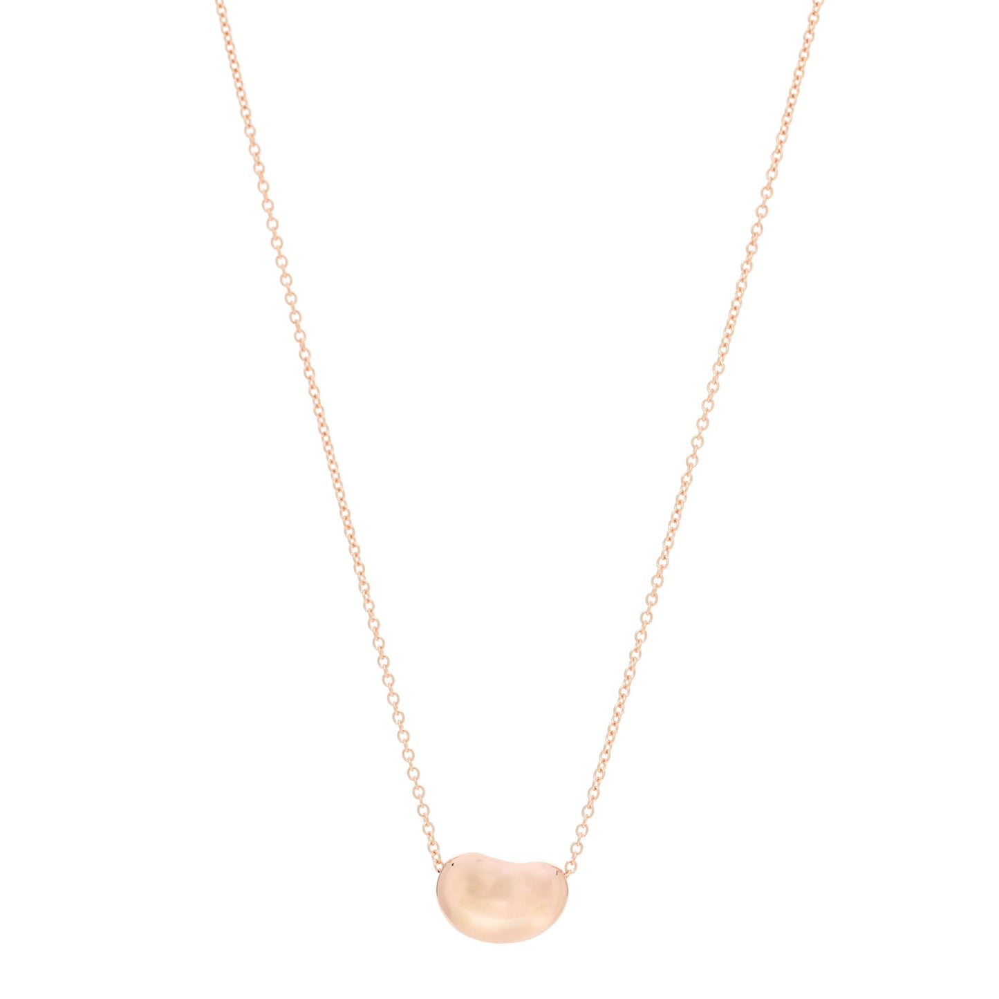 18K Rose Gold 12mm Elsa Peretti Bean Pendant Necklace